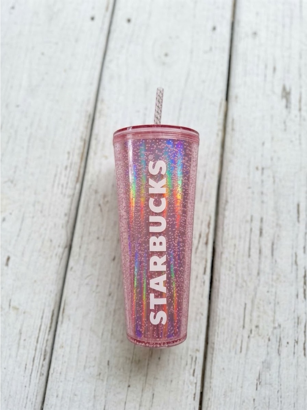Starbucks 2021 Pink Iridescent Bubble Venti Cold Cup Tumbler With Straw 24oz